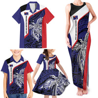 Personalised PNG West New Britain Province Family Matching Tank Maxi Dress and Hawaiian Shirt Bird of Paradise Tattoo Flag Motif LT9 - Polynesian Pride