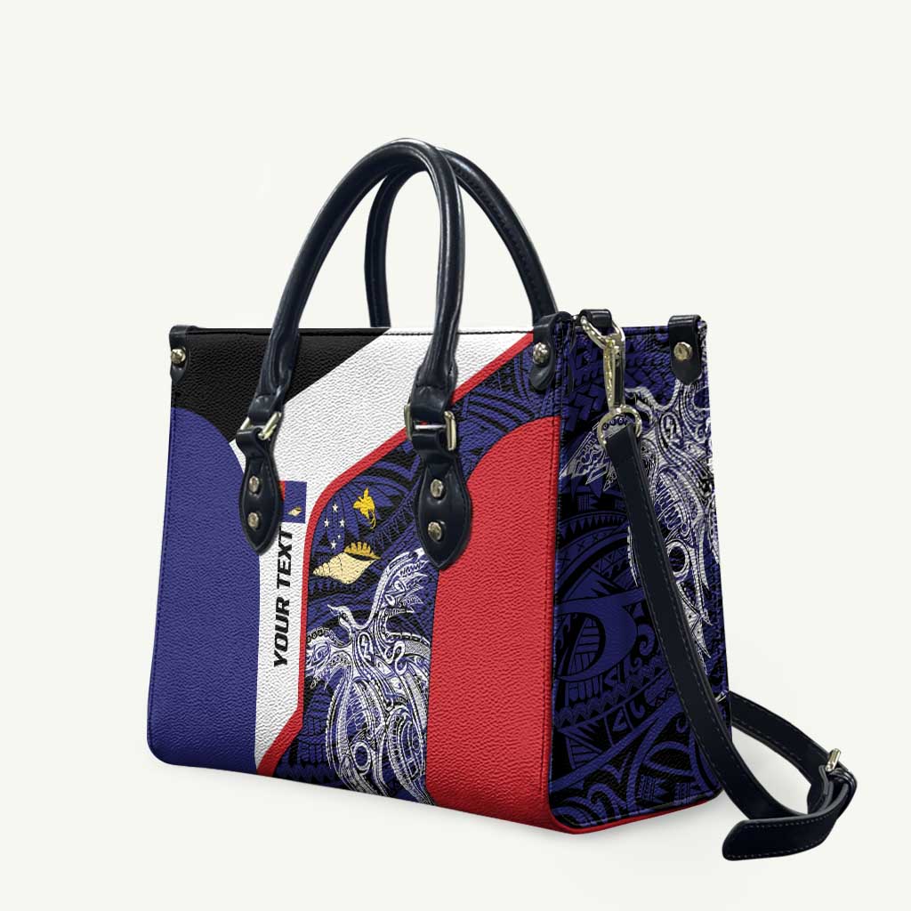 Personalised PNG West New Britain Province Leather Bag Bird of Paradise Tattoo Flag Motif - Polynesian Pride