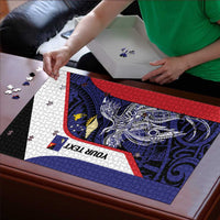 Personalised PNG West New Britain Province Puzzle Bird of Paradise Tattoo Flag Motif - Polynesian Pride