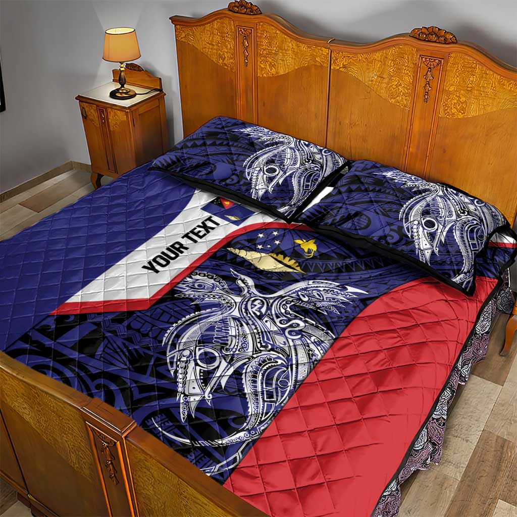Personalised PNG West New Britain Province Quilt Bed Set Bird of Paradise Tattoo Flag Motif - Polynesian Pride