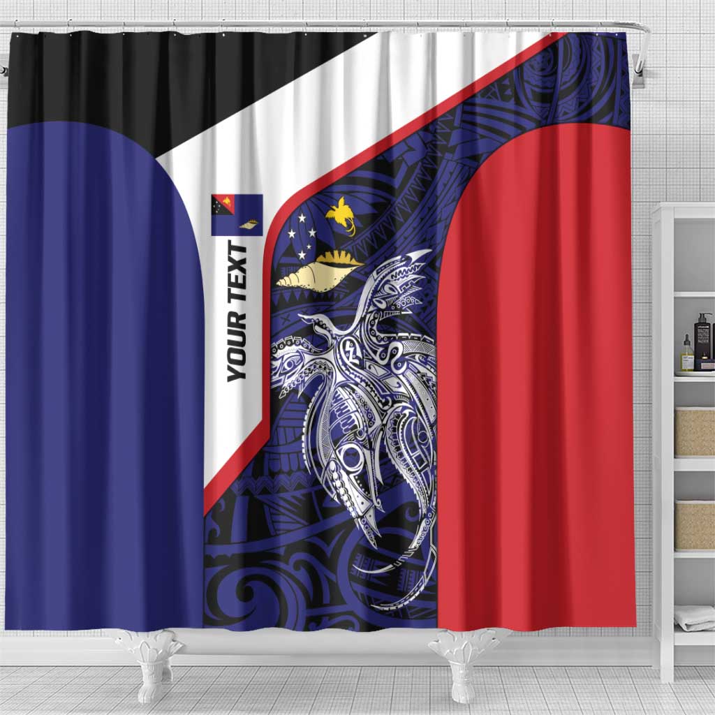 Personalised PNG West New Britain Province Shower Curtain Bird of Paradise Tattoo Flag Motif - Polynesian Pride