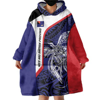 Personalised PNG West New Britain Province Wearable Blanket Hoodie Bird of Paradise Tattoo Flag Motif - Polynesian Pride