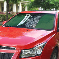 Personalised PNG Western Highlands Province Auto Sun Shade Bird of Paradise Tattoo Flag Motif - Polynesian Pride