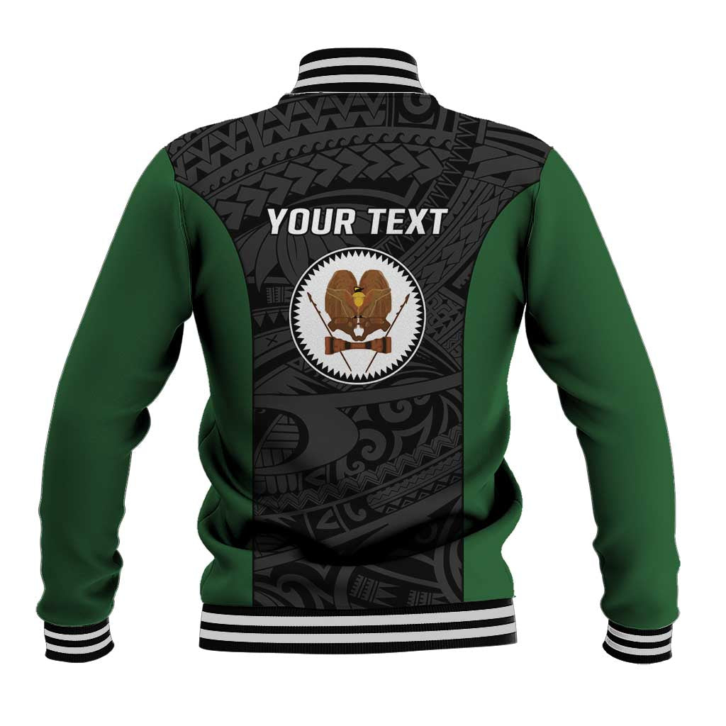 Personalised PNG Western Highlands Province Baseball Jacket Bird of Paradise Tattoo Flag Motif LT9 - Polynesian Pride
