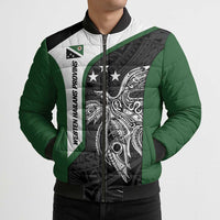 Personalised PNG Western Highlands Province Bomber Puffer Jacket Bird of Paradise Tattoo Flag Motif - Polynesian Pride