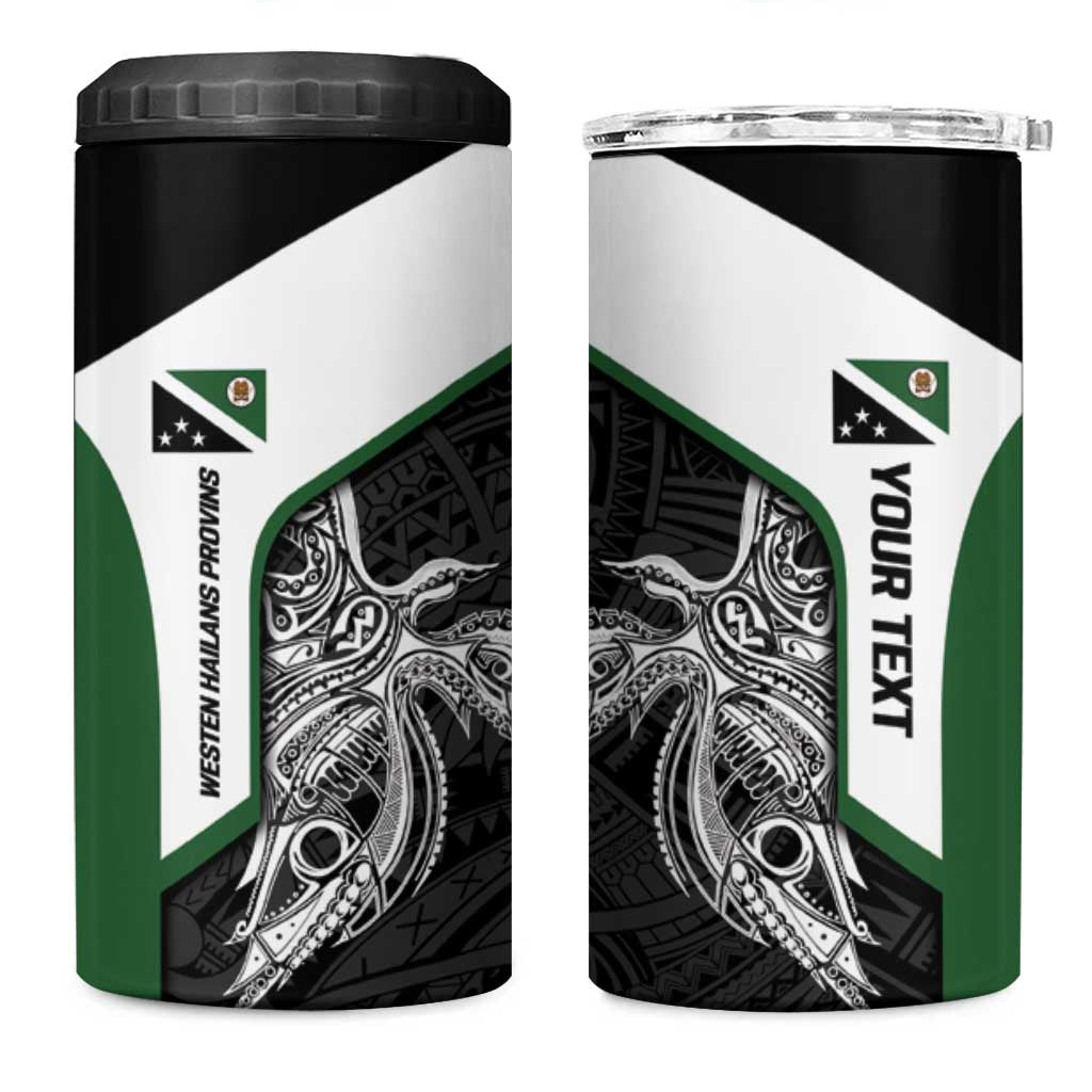 Personalised PNG Western Highlands Province 4 in 1 Can Cooler Tumbler Bird of Paradise Tattoo Flag Motif LT9 One Size: 16 oz Green - Polynesian Pride