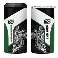 Personalised PNG Western Highlands Province 4 in 1 Can Cooler Tumbler Bird of Paradise Tattoo Flag Motif LT9 One Size: 16 oz Green - Polynesian Pride