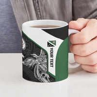 Personalised PNG Western Highlands Province Ceramic Mug Bird of Paradise Tattoo Flag Motif - Polynesian Pride