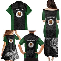 Personalised PNG Western Highlands Province Family Matching Puletasi and Hawaiian Shirt Bird of Paradise Tattoo Flag Motif LT9 - Polynesian Pride