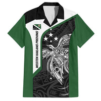 Personalised PNG Western Highlands Province Family Matching Puletasi and Hawaiian Shirt Bird of Paradise Tattoo Flag Motif LT9 Dad's Shirt - Short Sleeve Green - Polynesian Pride