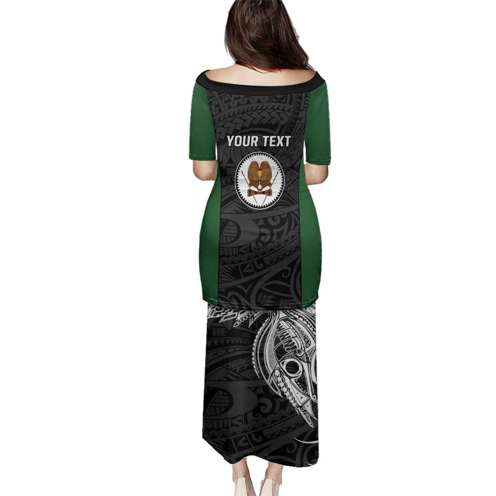 Personalised PNG Western Highlands Province Family Matching Puletasi and Hawaiian Shirt Bird of Paradise Tattoo Flag Motif LT9 - Polynesian Pride