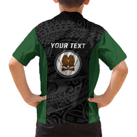 Personalised PNG Western Highlands Province Family Matching Short Sleeve Bodycon Dress and Hawaiian Shirt Bird of Paradise Tattoo Flag Motif LT9 - Polynesian Pride