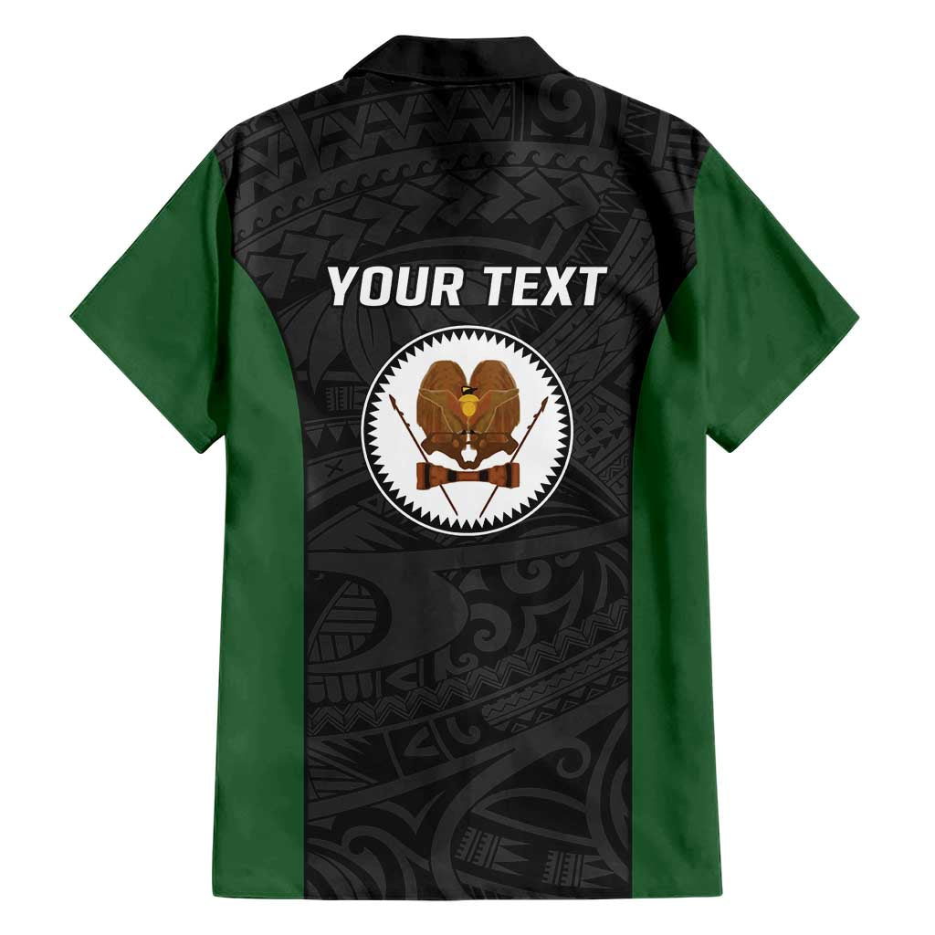 Personalised PNG Western Highlands Province Family Matching Short Sleeve Bodycon Dress and Hawaiian Shirt Bird of Paradise Tattoo Flag Motif LT9 - Polynesian Pride