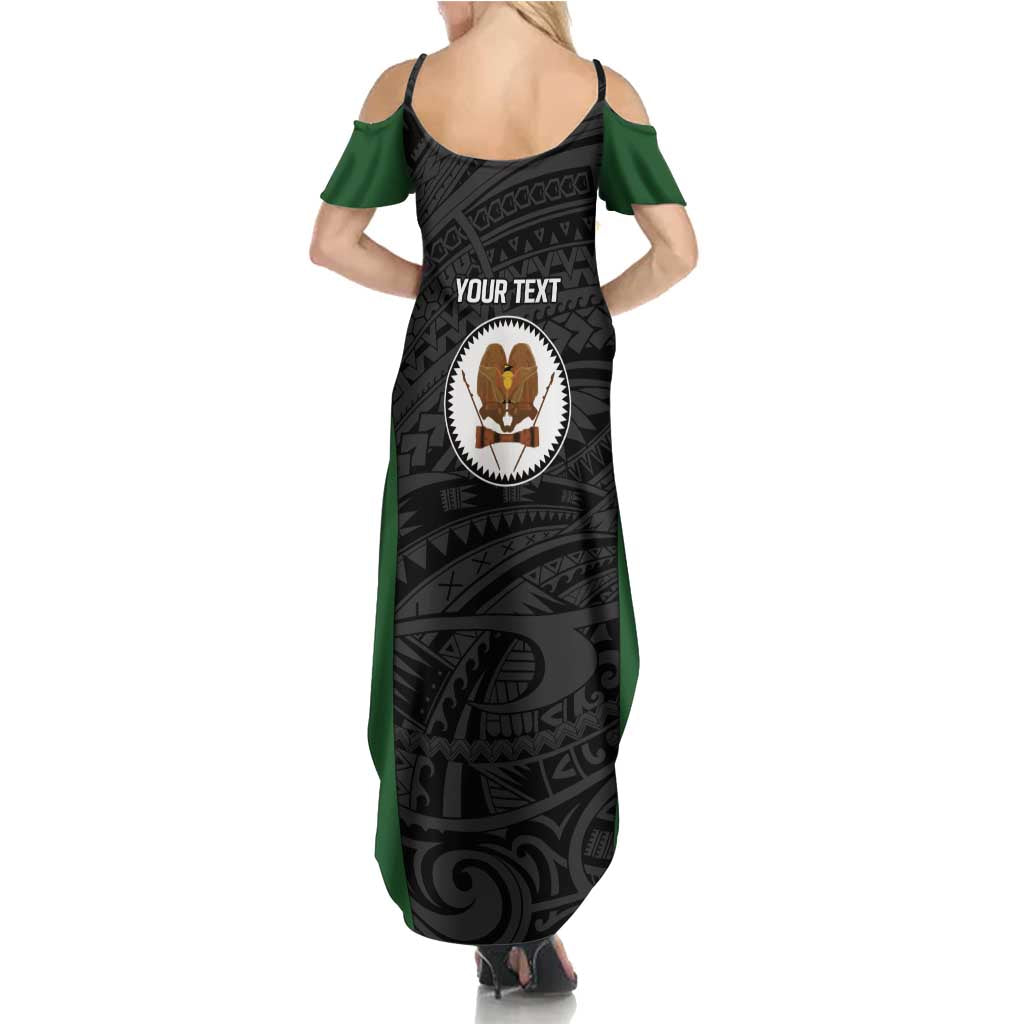 Personalised PNG Western Highlands Province Family Matching Summer Maxi Dress and Hawaiian Shirt Bird of Paradise Tattoo Flag Motif LT9 - Polynesian Pride
