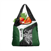 Personalised PNG Western Highlands Province Grocery Bag Bird of Paradise Tattoo Flag Motif LT9 1-pack One Size Green - Polynesian Pride