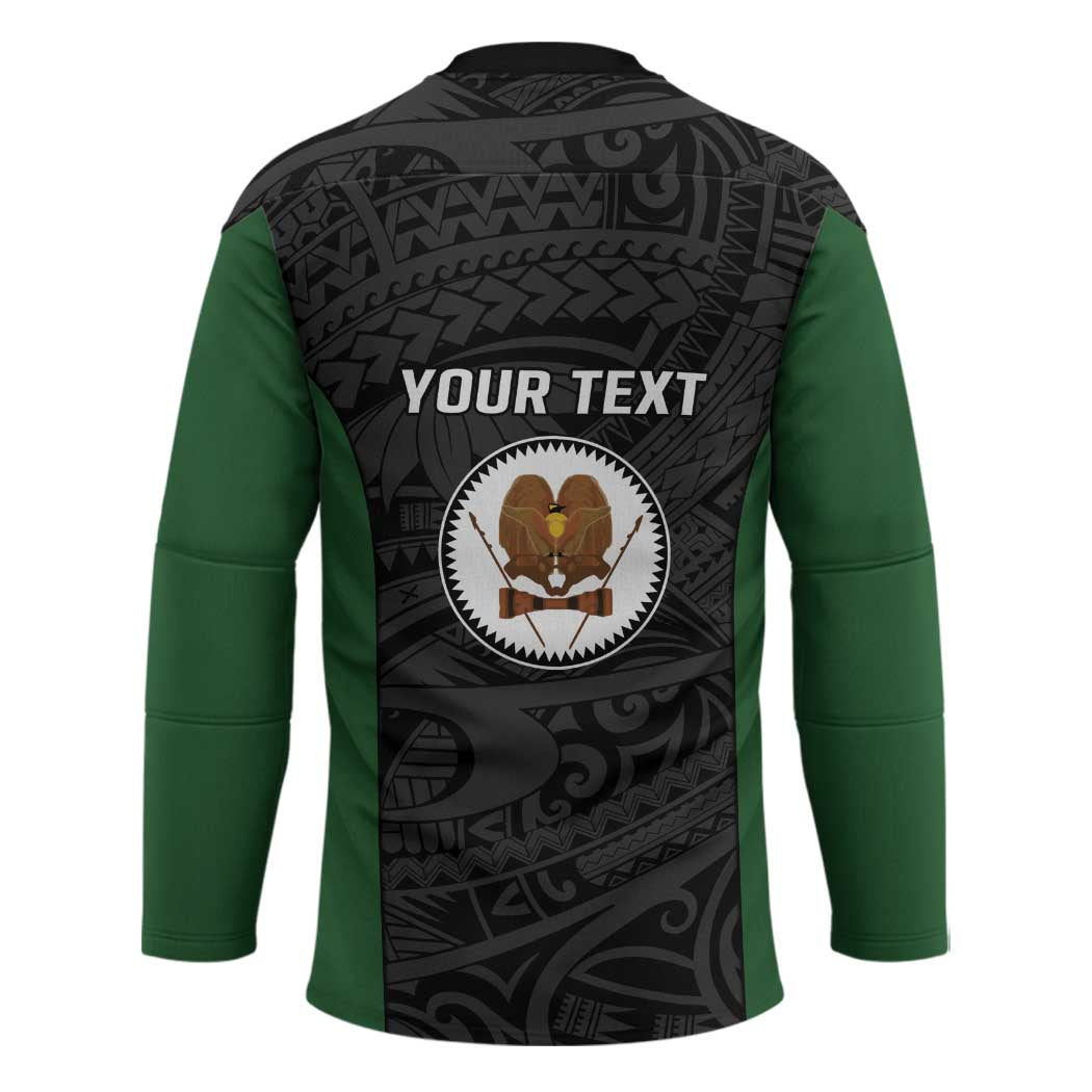 Personalised PNG Western Highlands Province Hockey Jersey Bird of Paradise Tattoo Flag Motif - Polynesian Pride