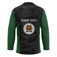 Personalised PNG Western Highlands Province Hockey Jersey Bird of Paradise Tattoo Flag Motif - Polynesian Pride