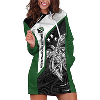 Personalised PNG Western Highlands Province Hoodie Dress Bird of Paradise Tattoo Flag Motif - Polynesian Pride