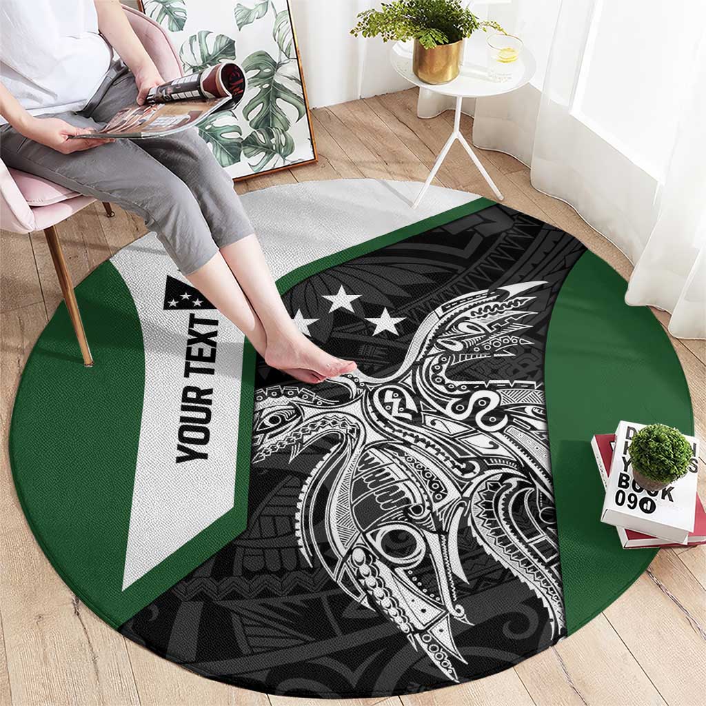 Personalised PNG Western Highlands Province Round Carpet Bird of Paradise Tattoo Flag Motif - Polynesian Pride