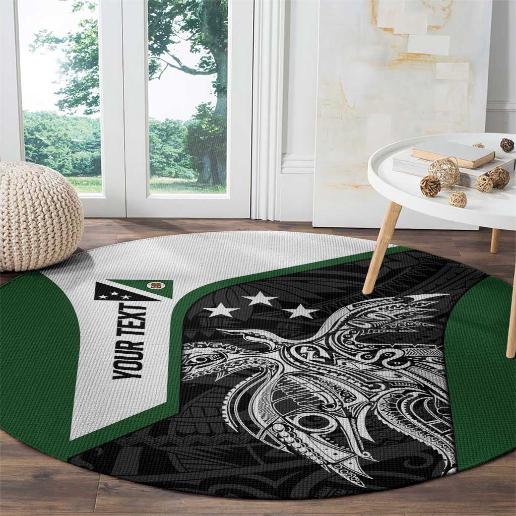 Personalised PNG Western Highlands Province Round Carpet Bird of Paradise Tattoo Flag Motif - Polynesian Pride