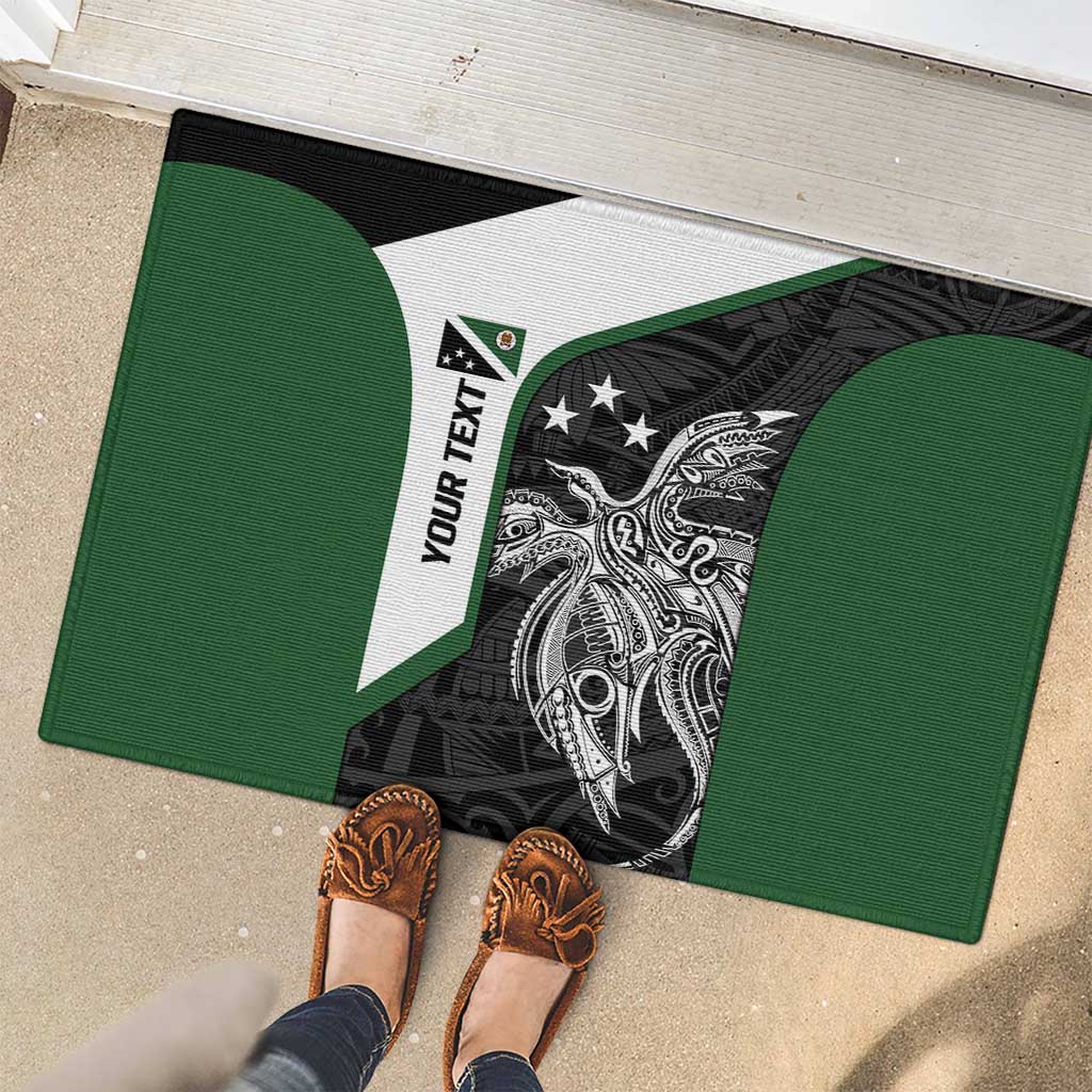 Personalised PNG Western Highlands Province Rubber Doormat Bird of Paradise Tattoo Flag Motif LT9 - Polynesian Pride