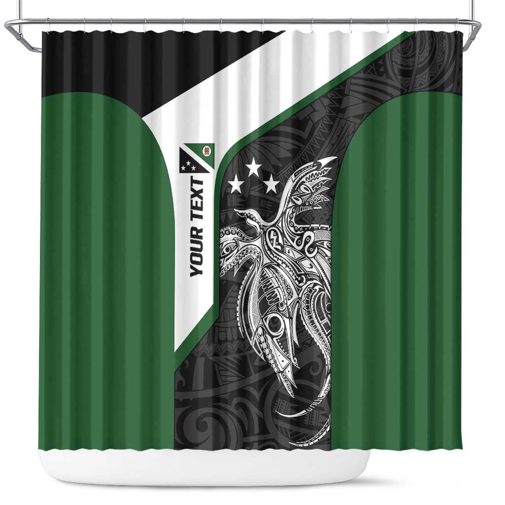 Personalised PNG Western Highlands Province Shower Curtain Bird of Paradise Tattoo Flag Motif - Polynesian Pride