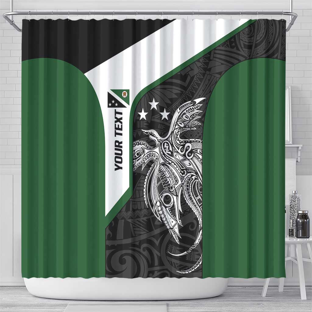 Personalised PNG Western Highlands Province Shower Curtain Bird of Paradise Tattoo Flag Motif - Polynesian Pride