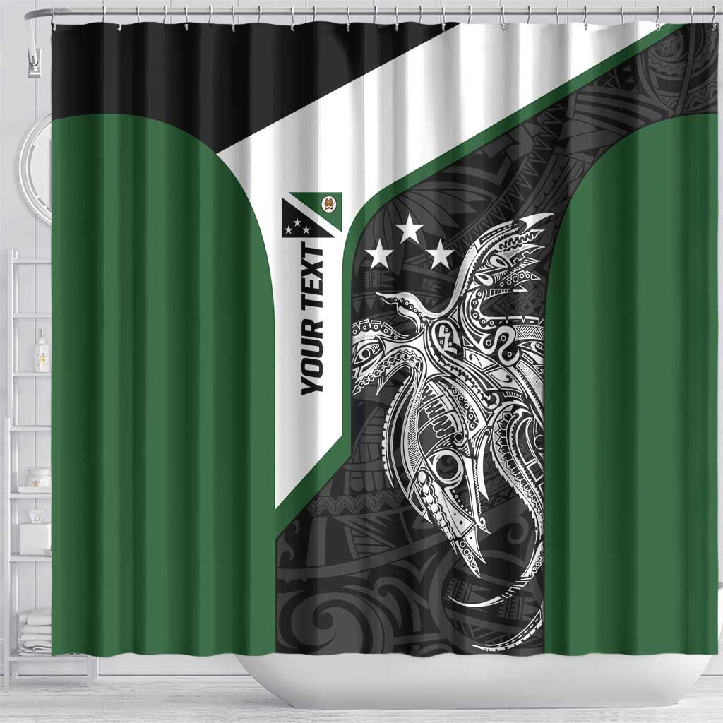 Personalised PNG Western Highlands Province Shower Curtain Bird of Paradise Tattoo Flag Motif - Polynesian Pride