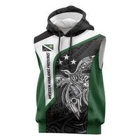 Personalised PNG Western Highlands Province Sleeveless Hoodie Bird of Paradise Tattoo Flag Motif - Polynesian Pride