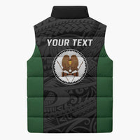 Personalised PNG Western Highlands Province Sleeveless Puffer Jacket Bird of Paradise Tattoo Flag Motif - Polynesian Pride