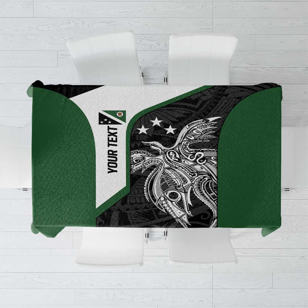 Personalised PNG Western Highlands Province Tablecloth Bird of Paradise Tattoo Flag Motif LT9 Green - Polynesian Pride