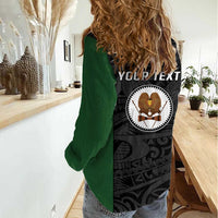 Personalised PNG Western Highlands Province Women Casual Shirt Bird of Paradise Tattoo Flag Motif - Polynesian Pride