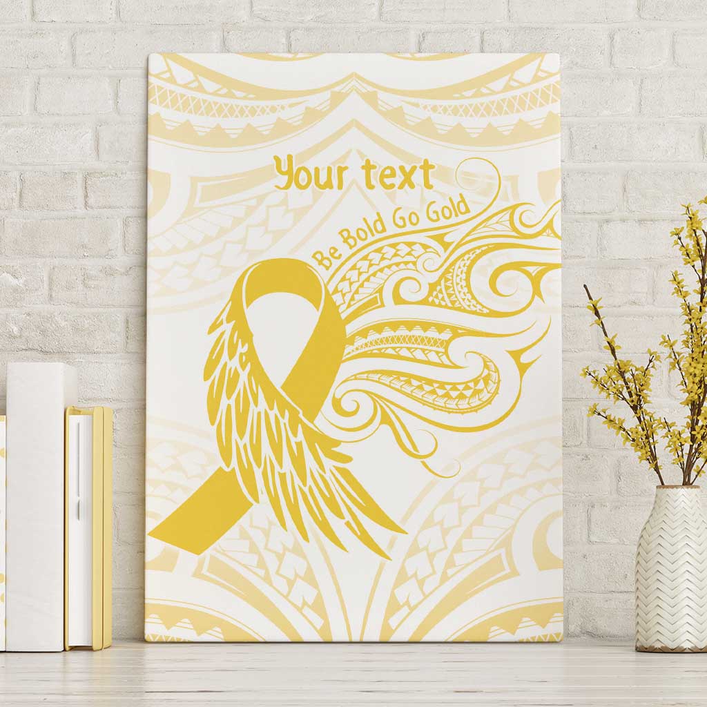 Be Bold Go Gold Polyneisan Ribbon Childhood Personalised Canvas Wall Art