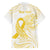 Be Bold Go Gold Polyneisan Ribbon Childhood Personalised Family Matching Off The Shoulder Long Sleeve Dress and Hawaiian Shirt