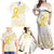 Be Bold Go Gold Polyneisan Ribbon Childhood Personalised Family Matching Off Shoulder Maxi Dress and Hawaiian Shirt