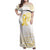 Be Bold Go Gold Polyneisan Ribbon Childhood Personalised Family Matching Off Shoulder Maxi Dress and Hawaiian Shirt