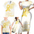 Be Bold Go Gold Polyneisan Ribbon Childhood Personalised Family Matching Short Sleeve Bodycon Dress and Hawaiian Shirt