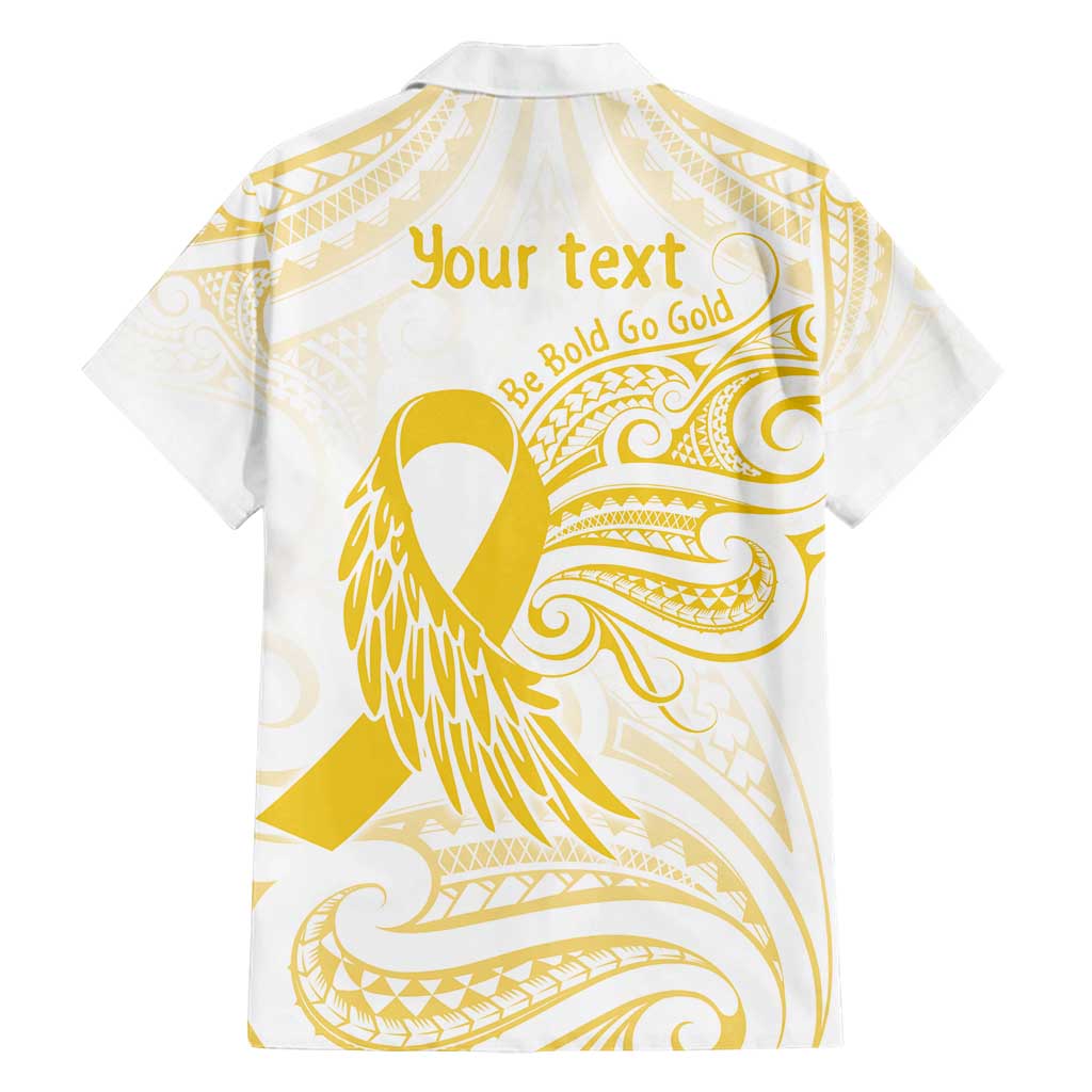 Be Bold Go Gold Polyneisan Ribbon Childhood Personalised Family Matching Summer Maxi Dress and Hawaiian Shirt LT9 - Polynesian Pride