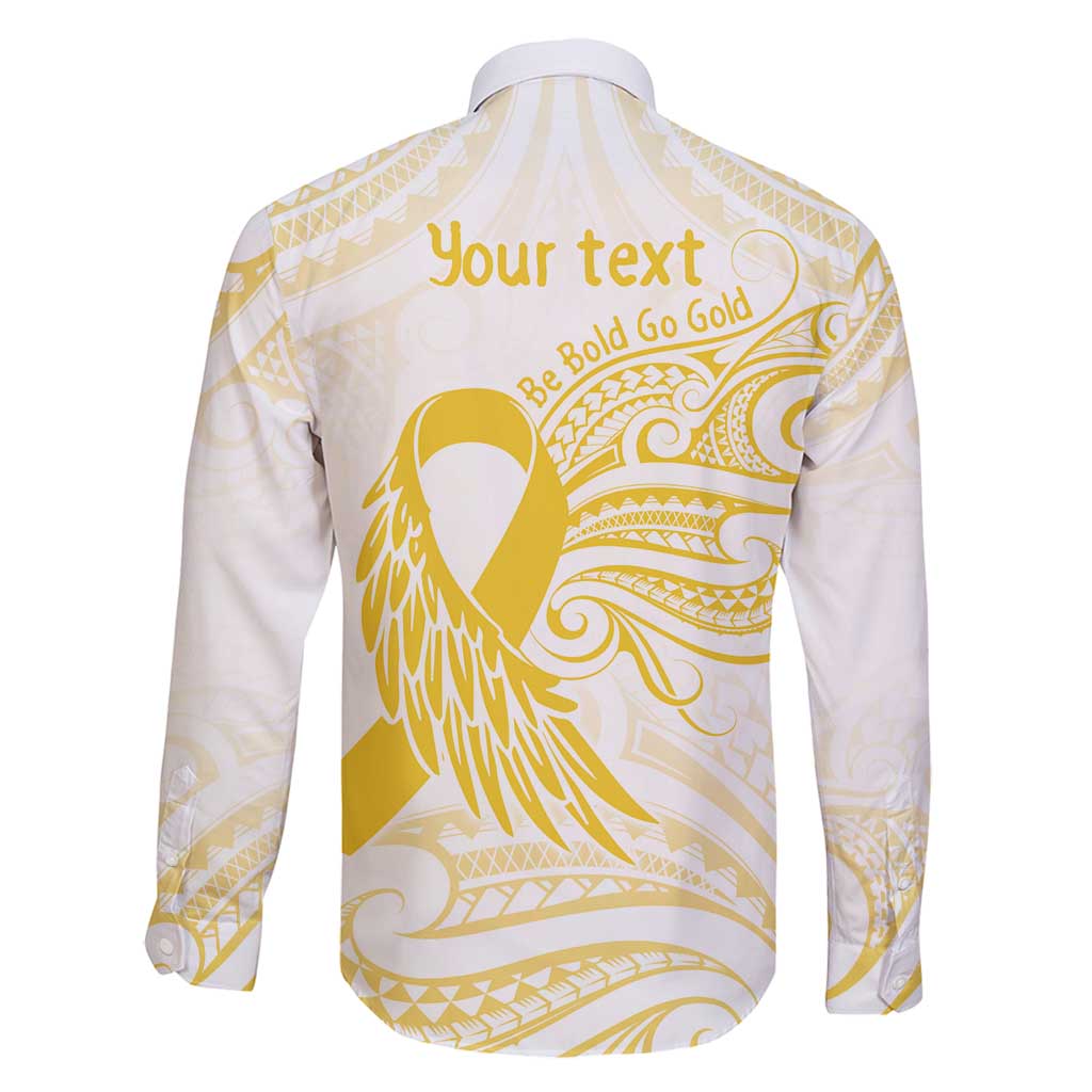 Be Bold Go Gold Polyneisan Ribbon Childhood Personalised Family Matching Summer Maxi Dress and Hawaiian Shirt LT9 - Polynesian Pride