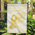 Be Bold Go Gold Polyneisan Ribbon Childhood Personalised Garden Flag