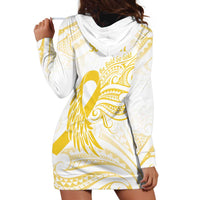 Be Bold Go Gold Polyneisan Ribbon Childhood Personalised Hoodie Dress LT9 - Polynesian Pride
