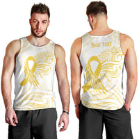 Be Bold Go Gold Polyneisan Ribbon Childhood Personalised Men Tank Top LT9 - Polynesian Pride
