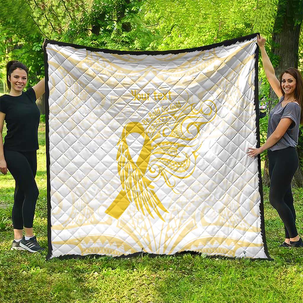 Be Bold Go Gold Polyneisan Ribbon Childhood Personalised Quilt