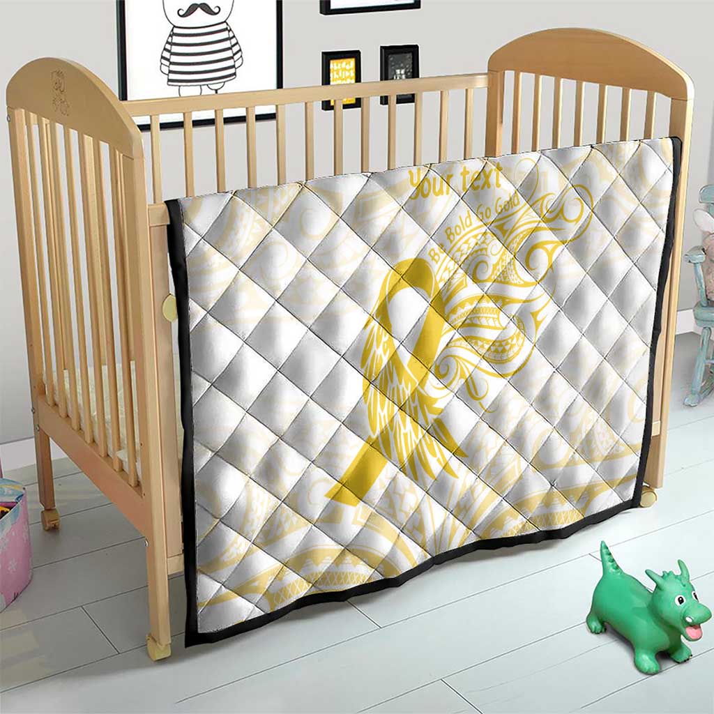 Be Bold Go Gold Polyneisan Ribbon Childhood Personalised Quilt