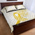 Be Bold Go Gold Polyneisan Ribbon Childhood Personalised Quilt Bed Set