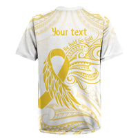 Be Bold Go Gold Polyneisan Ribbon Childhood Personalised Rugby Jersey LT9 - Polynesian Pride