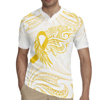 Be Bold Go Gold Polyneisan Ribbon Childhood Personalised Rugby Jersey LT9 - Polynesian Pride