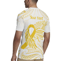 Be Bold Go Gold Polyneisan Ribbon Childhood Personalised Rugby Jersey LT9 - Polynesian Pride