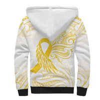 Be Bold Go Gold Polyneisan Ribbon Childhood Personalised Sherpa Hoodie LT9 - Polynesian Pride