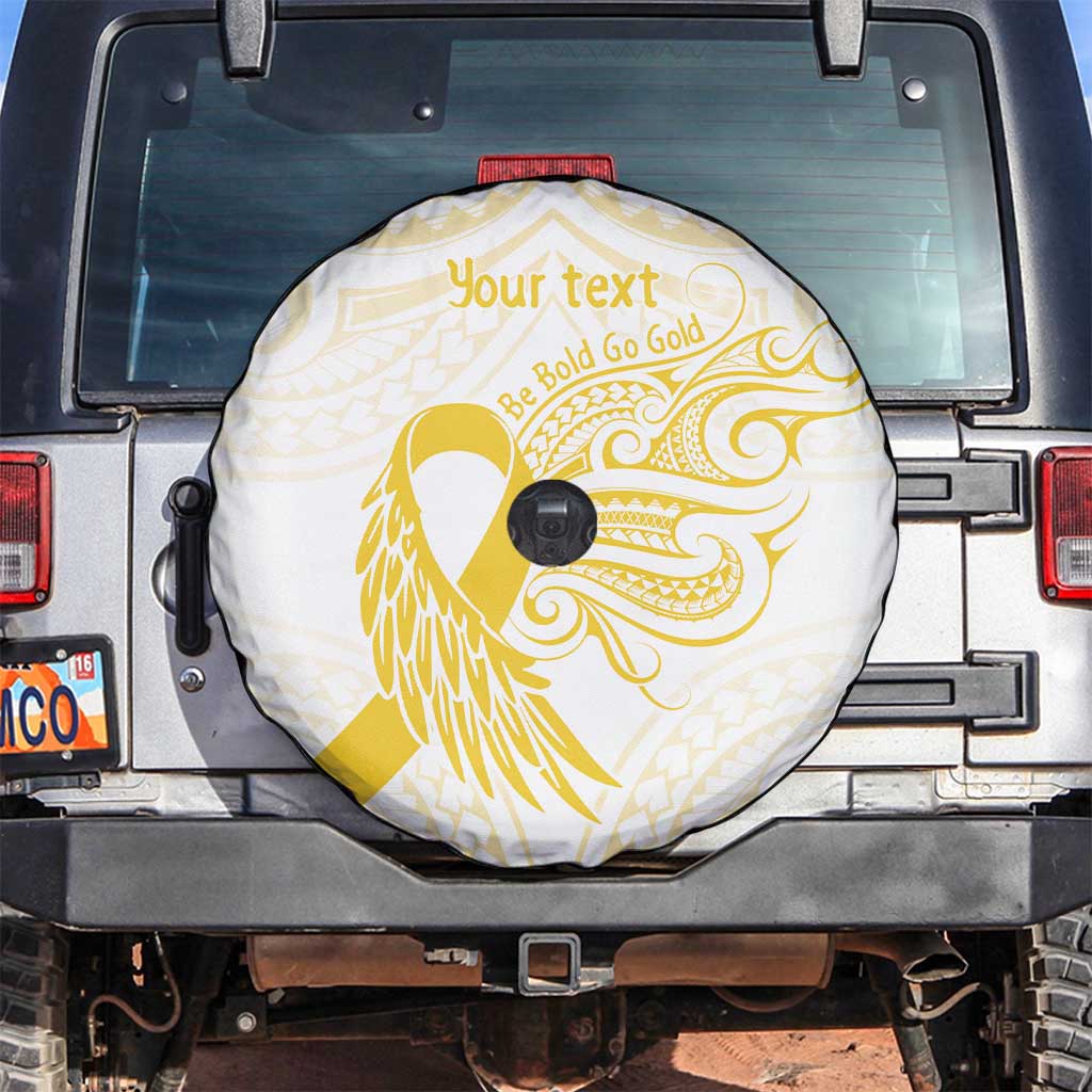 Be Bold Go Gold Polyneisan Ribbon Childhood Personalised Spare Tire Cover